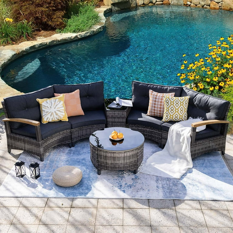 Curved patio furniture set hotsell