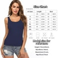 thumbnail image 2 of CARCOS Womens Tank Tops with Built in Shelf Bra Plus Size Basic Stretchy Padded Camisole Casual Layering Tanks Undershirt Navy 3XL, 2 of 6