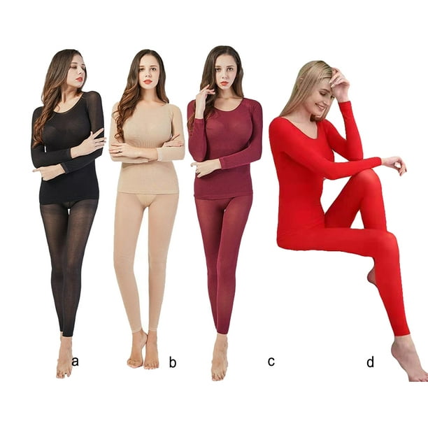 Thermal Underwear Women Long-sleeve Slimming Clothes Suit Pajama Winter  Slimming Clothes Seamless Cold Winter Warm Shirt Trousers Set Clothing Skin