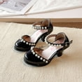 thumbnail image 2 of Ymyiu Dress Shoes for Girls Girls Dress Shoes Girls High Heel Sparkly Flower Girl Shoes Closed Toe Ankle Strap Princess Girl Pump for Little and Big Kids Size 12.5 (Black,Little Kids 12.5), 2 of 6