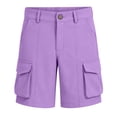 thumbnail image 4 of Whouriu Girls School Uniform Shorts Shorts Pull On Cargo Shorts with Pockets, Sizes 5-15, 4 of 7