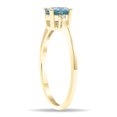 thumbnail image 2 of SZUL Women's Oval Shaped Aquamarine and Diamond Classic Band in 10K Yellow Gold, 2 of 5