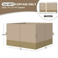 thumbnail image 2 of Aoodor 12' x 14' Gazebo Curtain Set Protecting Privacy Side Walls 4 Panels, Curtain Only - Sand Yellow and Khaki, 2 of 10