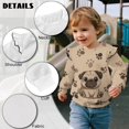 thumbnail image 6 of Yuyamidu Cute Pug Toddler Girls Sweatshirt 1T 2T Brown Crewneck Ruffle Sholder Tops Casual Graphic Fall Clothes for Kids Playwear Long Sleeve Pullover Sweatshirts, 6 of 7