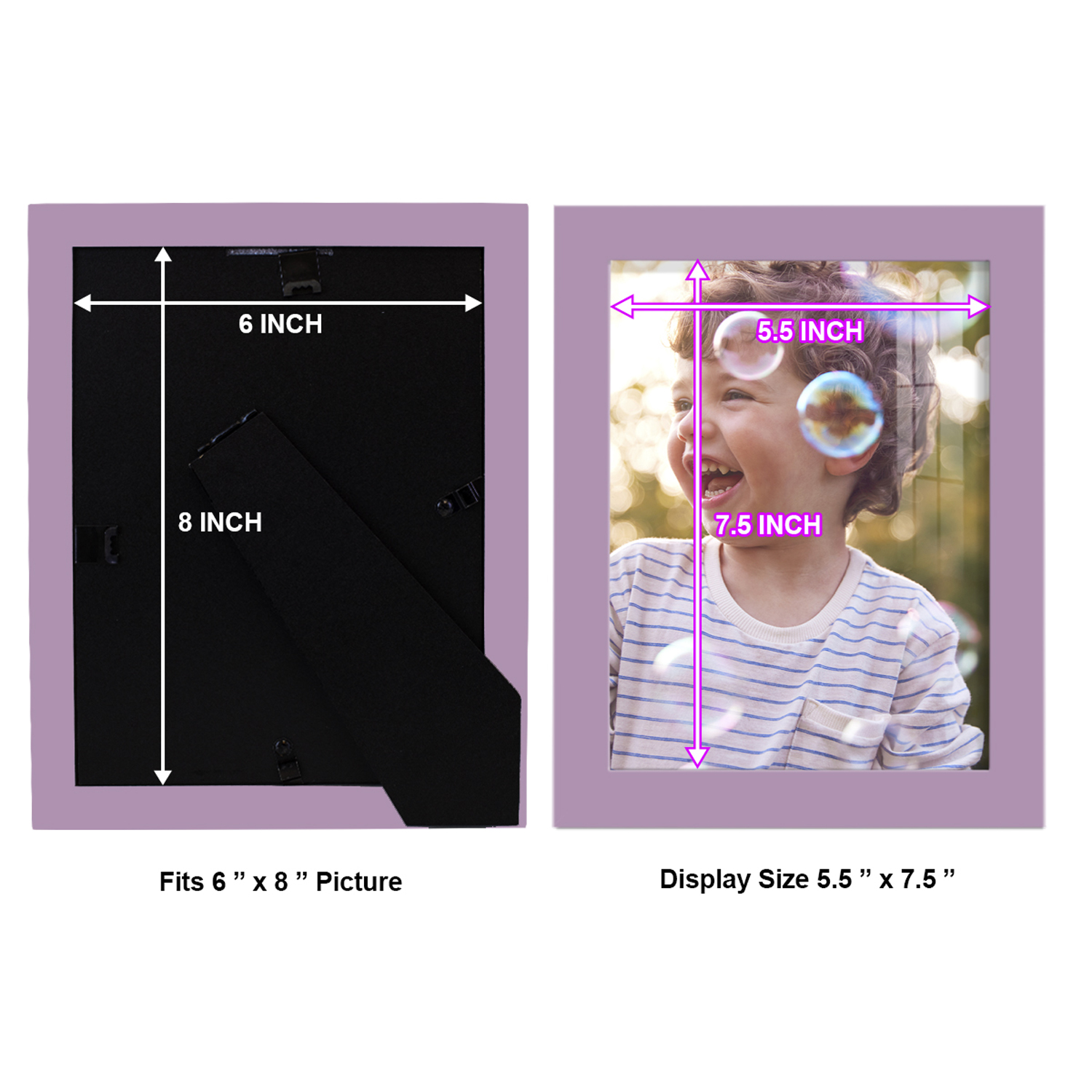Modern 6 in. x 8 in. Violet Picture Frame (Set of 2)