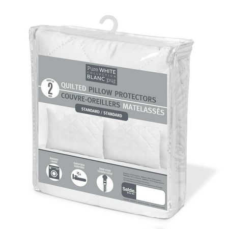 Luxury Pillow Protection Cover Quilted Standard White  Protector  Set of 2