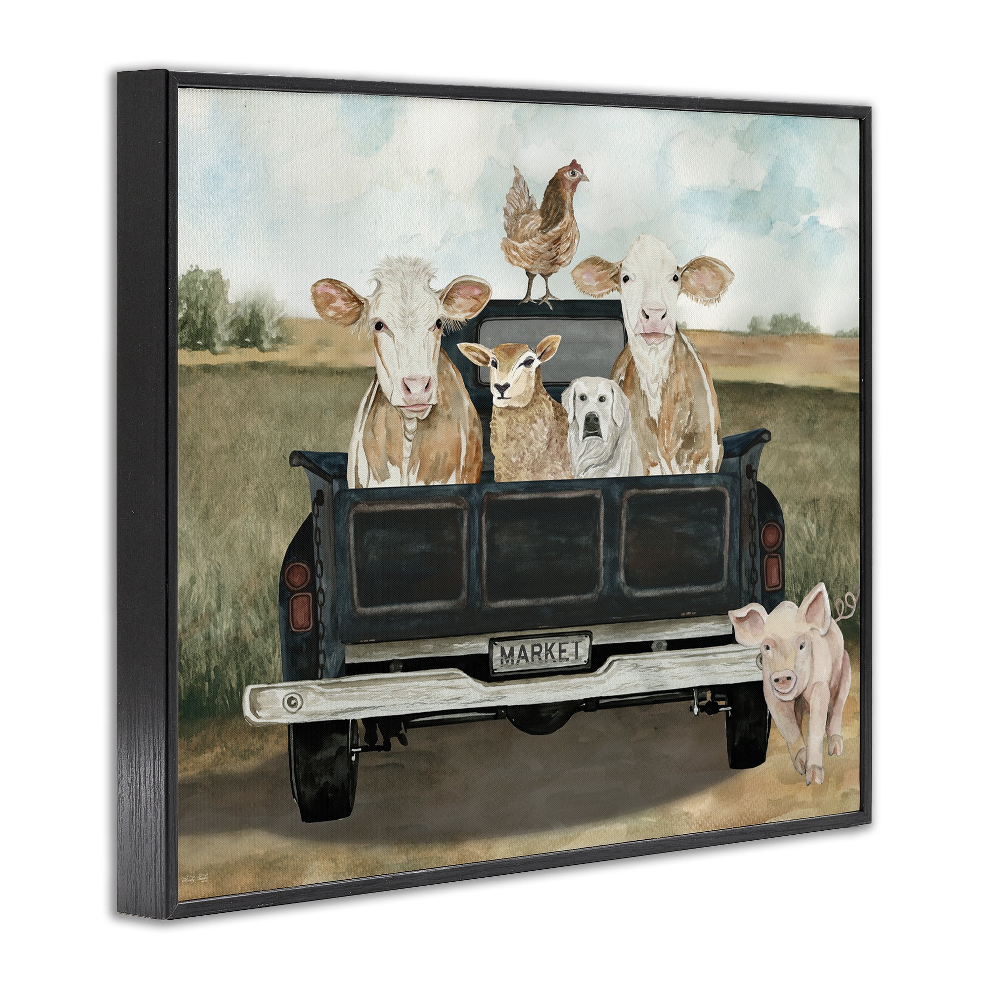 Stupell Industries Ready For A Farm Ride Black Framed Giclee Art, design by Cindy Jacobs