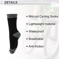 thumbnail image 4 of Calcetines de ciclismo únicos, impermeables, transpirables, anti-fricción, gris negro, tamaño S (35-38), 1 par, 4 of 7