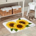 thumbnail image 2 of FJPT Non Slip Flannel Polyester Floor Mat Sunflower Design For Bathroom Kitchen Bedroom Decor 31.5x19.7 inch, 2 of 5