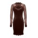 thumbnail image 5 of Mini Vestido de Manga Larga para las Mujeres Velvet Mall Cuello Redondo Sólido Fiesta Casual Primavera de Boda, 5 of 7