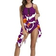 thumbnail image 2 of Qiylii Women Casual Tankini Set Swimsuit, Floral Printed Mesh Patchwork Tops Dresses+Solid Color Panties, 2 of 8