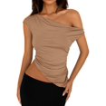 thumbnail image 1 of Remera PRETTYGARDEN Verano 2025 Hombro Descubierto Caqui M, 1 of 8