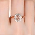 thumbnail image 4 of Limited Time Sale Double Halo 1.50 carat Morganite and Diamond Engagement Ring in 10k Rose Gold, 4 of 4