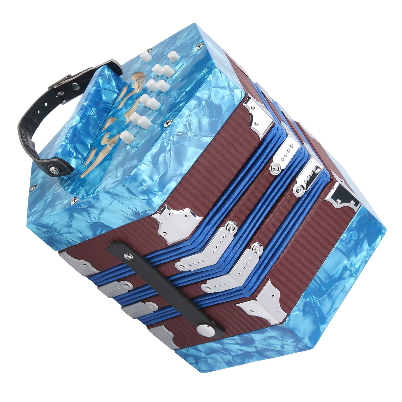 Concertina Accordion Portable Professional for Adults Musical Instrument SuppliesSky Blue