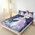 thumbnail image 4 of Feelyou 3D Magic Unicorn Bed Sheets for Teen, Romantic Rose Flower King Sheets, Glitter Stars Galaxy Sheet Set, Super Cozy Room Decor, 4 Pieces, 4 of 7