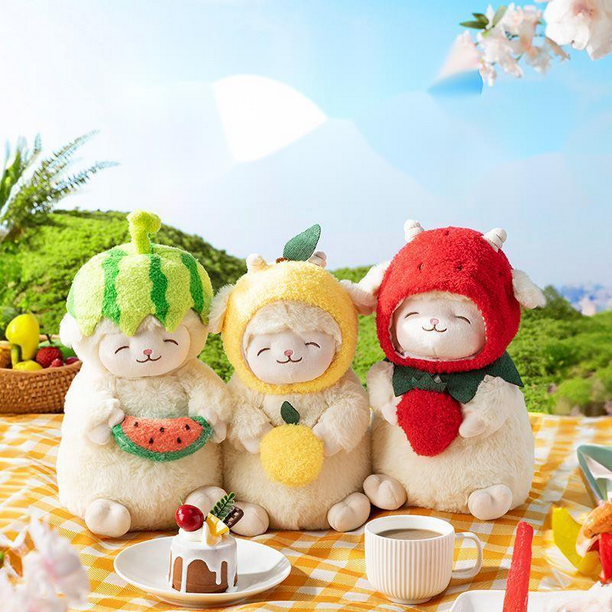 Peluches de 28cm para comer melón, juguete de oveja rellena, sandía, fresa, limón, juguete suave de peluche para chico, regalos de navidad