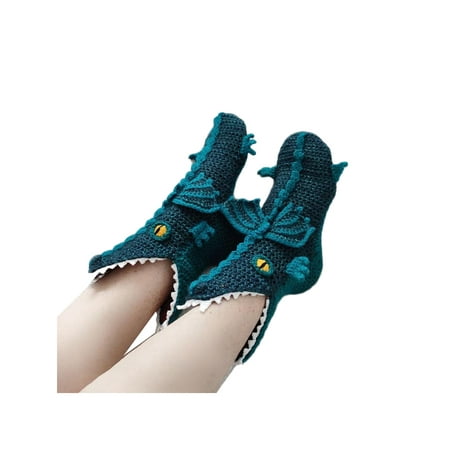 

Licupiee Funny Alligator Socks Knit Animal Crocodile Socks Whimsical Alligator Knitting Cuff Winter Warm Socks