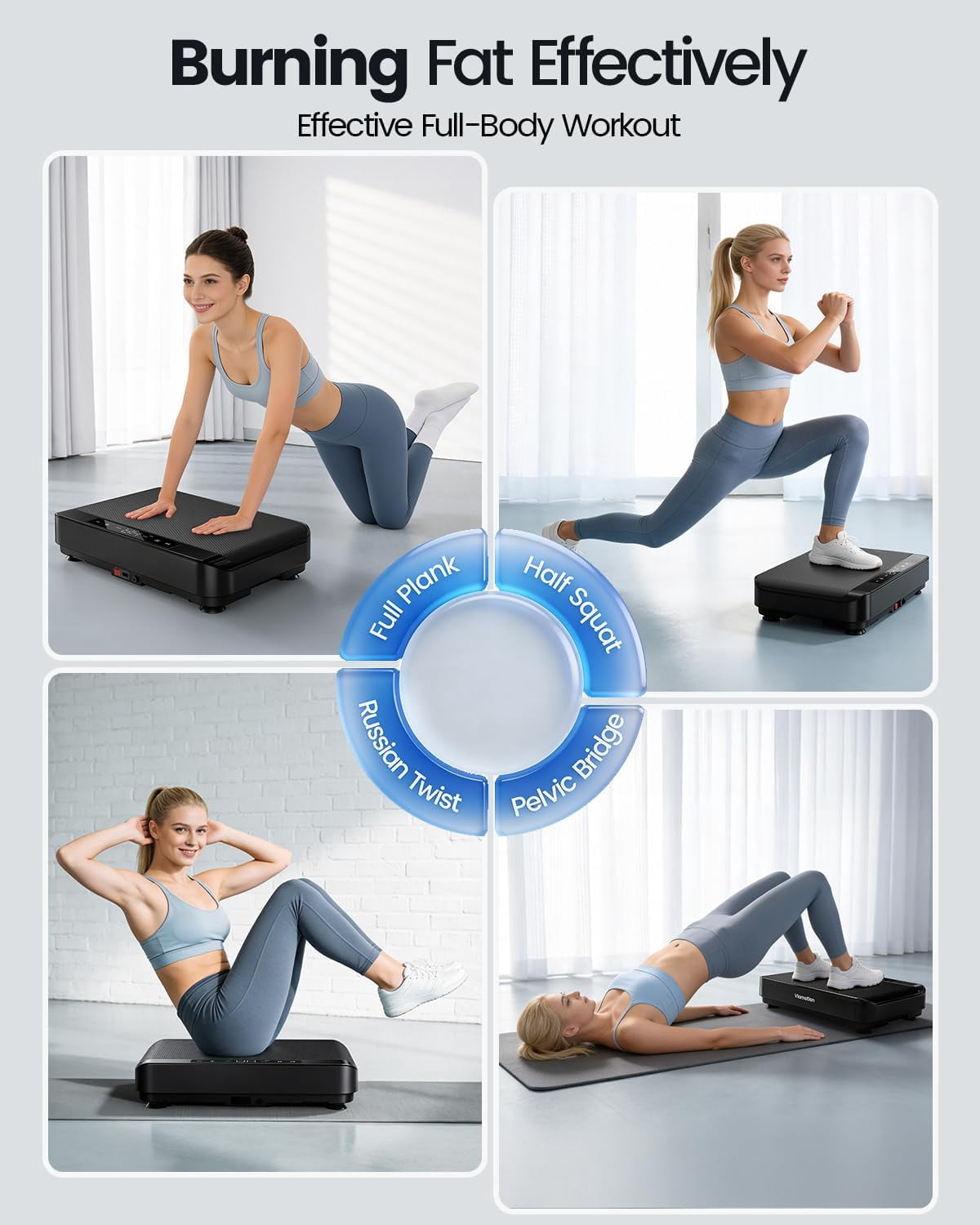 Vibration Plate Exercise Machine, Full Body Vibrating Platform for Lymphatic Drainage Weight Loss, 99 Levels Shake Plate with LED Display for Women, Black