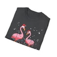 thumbnail image 4 of Pink Flamingo Christmas Lighting Xmas Tree Santa Hat Novelty Unisex T-Shirt, 4 of 4