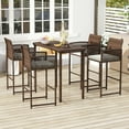 thumbnail image 2 of Costway Patio Bar Stools Set of 4 PE Rattan Bar Height Chairs with Backrests & Armrests, 2 of 9