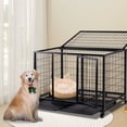 thumbnail image 7 of 42" Heavy Duty Dog Crate - Double Door Metal Kennel w/ Lockable Wheels & 2 Removable Trays for Large Dogs, Indoor/Outdoor Use (43.5x30x32.5in), 7 of 7