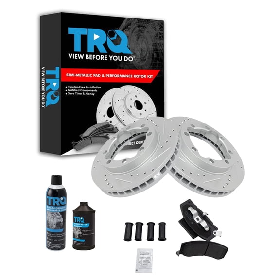 TRQ Front Performance Brake Rotor & Metallic Pad Kit w/Chemicals BKA15516 Fits select: 1994-1999 DODGE RAM 2500, 1994-1999 DODGE RAM 3500