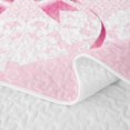 thumbnail image 5 of Manfei Kawaii Damask Bow Twin Quilt Set 2 Pieces,Dreamy Princess Twin Coverlet Set,1 Bedspread and 1 Pillowcase, 5 of 7