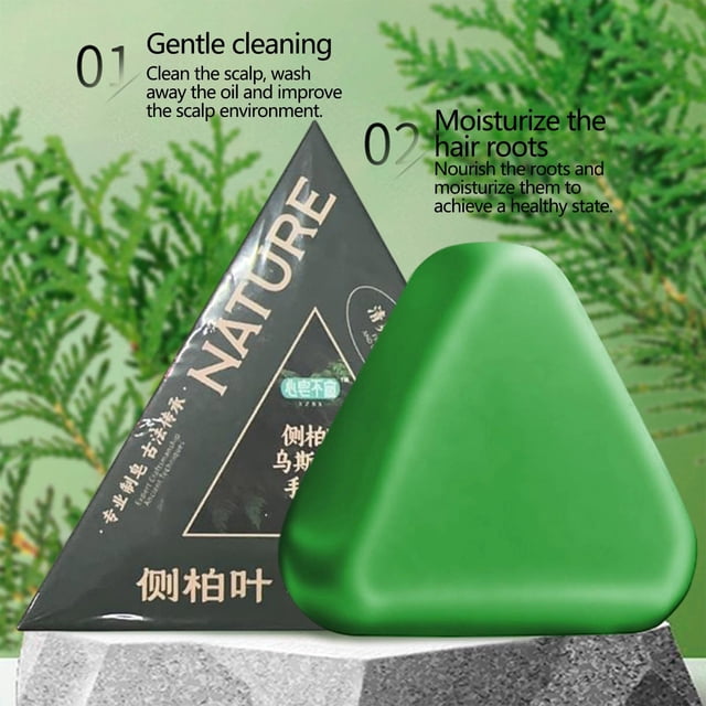 Champú Nature Soap Bar Nature Green Shampoo Usman Grass Shampoo Bar Calmante y fortalece el cabello para mujeres y hombres 120 g por jabón