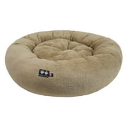Angle View: Bessie and Barnie Ultra Plush Deluxe Comfort Pet Dog & Cat Taupe Snuggle Bed
