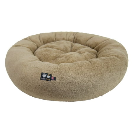 Bessie and Barnie Ultra Plush Deluxe Comfort Pet Dog & Cat Taupe Snuggle Bed