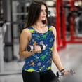 thumbnail image 4 of Vsdgher Dinosaur In Space Print Tank Top Sports Vest Bra for Women Sports ,Performance Stretchy Quick Dry Sports Workout Running Top Vest with Removable Pads, 4 of 8