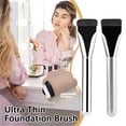thumbnail image 4 of Light Concealer Flat Head Foundation Brush - Aluminum Handle Wooden Tube H2E4, 4 of 8