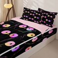 thumbnail image 2 of Manfei Simple Line Cat Zipper Full Size Comforter Sets with Fitted Sheet and 2 Pillowcases, Abstract Kitten Zipper Bedding Set, Black Pink Orange, Pink Reversible, 4 Pieces, 2 of 7