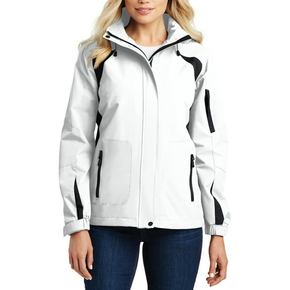 Just Blanks Ladies All-Season II Jacket Sleeve Lining For Easy On/Off Critically Seam-Sealed For Added Waterproof Protection, White/Black, 4XL