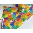 thumbnail image 2 of Rainbow Flowers Bed Runner Set, Blossoming Abstract Toned Colorful Gerbera Inspired Petals, Decorative Bedding Scarf & 2 Pillow Shams for Hotels Homes, Queen, Earth Yellow and Multicolor, by Ambesonne, 2 of 3