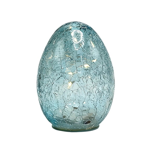 Easter Day Lighted Mercury Glass Easter Eggs – LED Glowing Easter Eggs Figurines for Spring Table Centerpiece – Vintage Happy Easter Decoration & Elegant Easter Home Decor