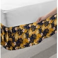 thumbnail image 2 of Tropical Bed Skirt, Exotic Palm and Monstera Leaves with Hibiscus, Elastic Bedskirt Dust Ruffle Wrap Around for Bedding Decor, 4 Sizes, Night Blue Dark Yellow, by Ambesonne, 2 of 2
