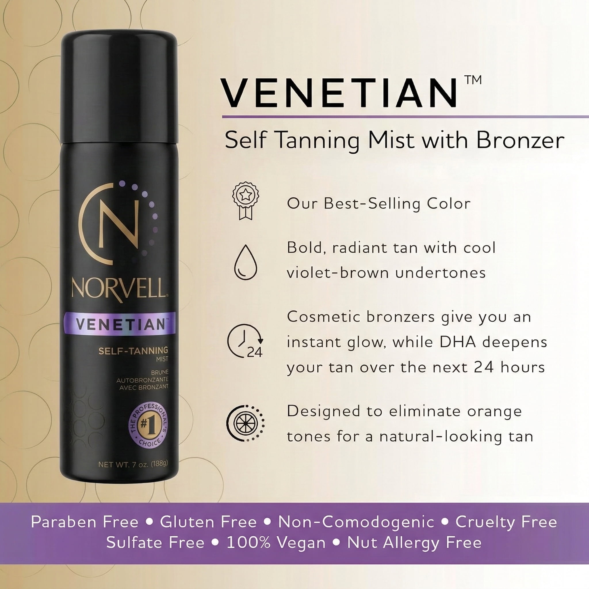 Norvell Venetian Self Tanning Mist w/ Bronzer - 7 oz