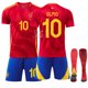 thumbnail image 1 of Spain Euro 2024 Home Kids Adult Jersey 9 Gavi 17 Williams 19 Yamal Football Shirt Set NO.10 OLMO NO.10 OLMO 28, 1 of 2