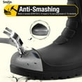 thumbnail image 3 of SMILIN PVC Rubber Rain Boots for Men,Steel Toe Waterproof and Slip Resistant lightweight Knee Men's Work Boots,Black Color,US Size 12, 3 of 8