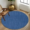 thumbnail image 3 of Navy Blue Large Area Rugs for Bedroom Living Room, Soft Non Slip Carpet Bedside Rug, Vintage Country Monochrome Farmhouse Round Floor Cover Kitchen Accent Rug 7' for Dining Room/Office, 3 of 9
