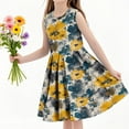 thumbnail image 4 of Antinious Little Girls Summer Dress,Toddler Girl Casual Dress,Kids Casual Print Dress Stretchy Camisole Sleeveless Dress A Line Dress,Multicolor,110, 4 of 5