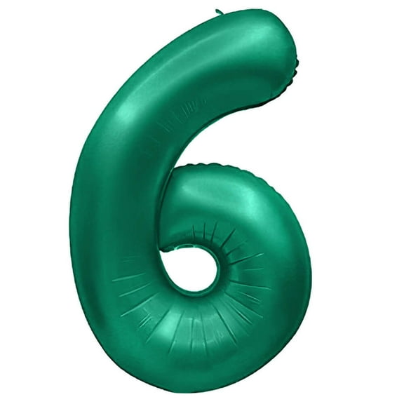 32 inch Number 6 - Metal Balloons - Green Foil Mylar Balloon - Party Supplies Decorations