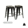 thumbnail image 3 of Metal Bar Stools Set of 4 Counter Height Barstool Stackable Barstools 24 Inch Indoor Outdoor Patio Bar Stool Home Kitchen Dining Stool Backless Bar Chair, 3 of 5