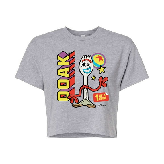 Toy Story 4 - Ooak One Of A Kind Forky - Juniors Cropped Cotton Blend T-Shirt