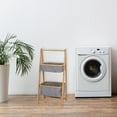 thumbnail image 3 of Jessar - 2 Tier Laundry Basket, Bamboo Frame, Grey, 3 of 3