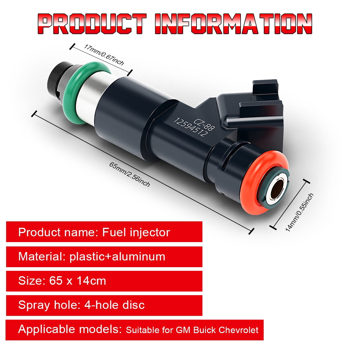 x8 New Upgraded Fuel Injectors for 2007-2009 Chevrolet Silverado 1500 5.3L 6.0L
