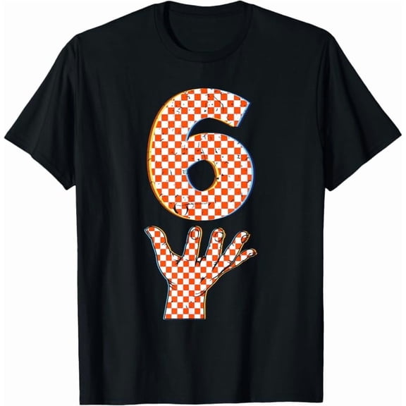 Number 6 Matching 67 Meme Checkered Halloween Costume Kids T-Shirt