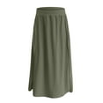 thumbnail image 4 of cocolona Skirts for Women Summer Casual Loose Elastic Waist Long Skirts Beach Vacation Pleated Flowy Skirts with Pockets Army Green XL, 4 of 6