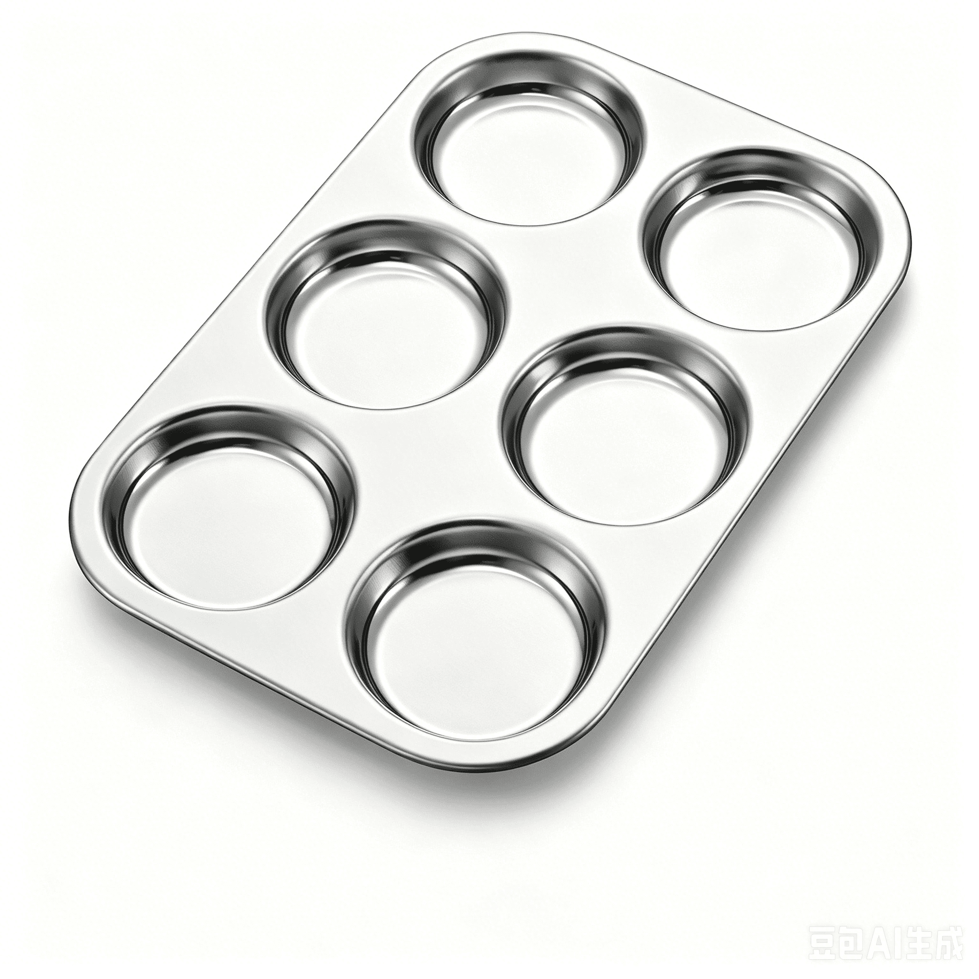 Walchoice Muffin Top Pan, 6-Cup Stainless Steel Cupcake Pan for Baking, Metal Muffin Pan Tin Tray for Cookie Pancake Hamburger Egg, Oven & Dishwasher Safe, Regular Size (11” x 7.5”, Silver)